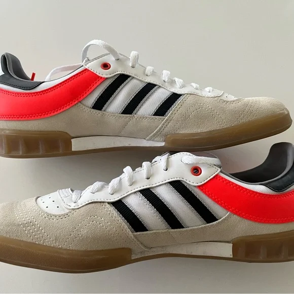 Adidas Men's White and Red Sneakers - Picture 4 of 5